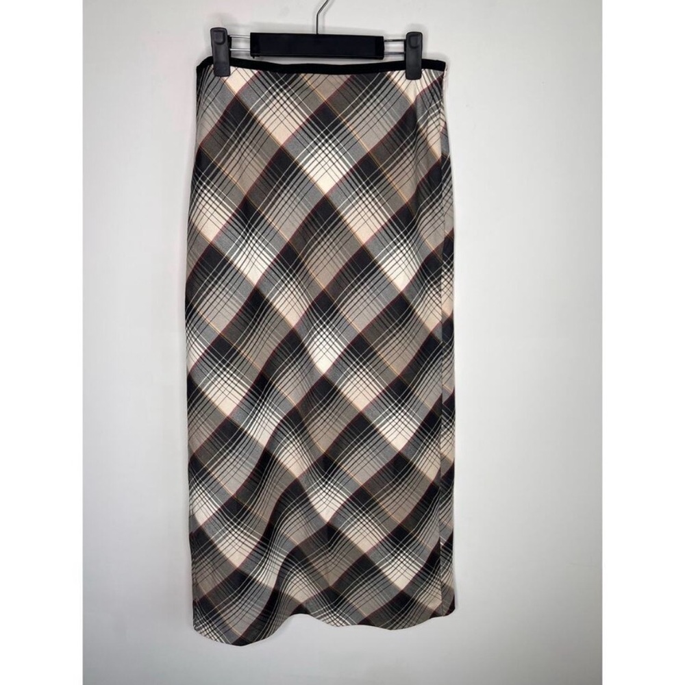 Urban Outfitters Plaid Maxi Skirt in Beige, Black and Red